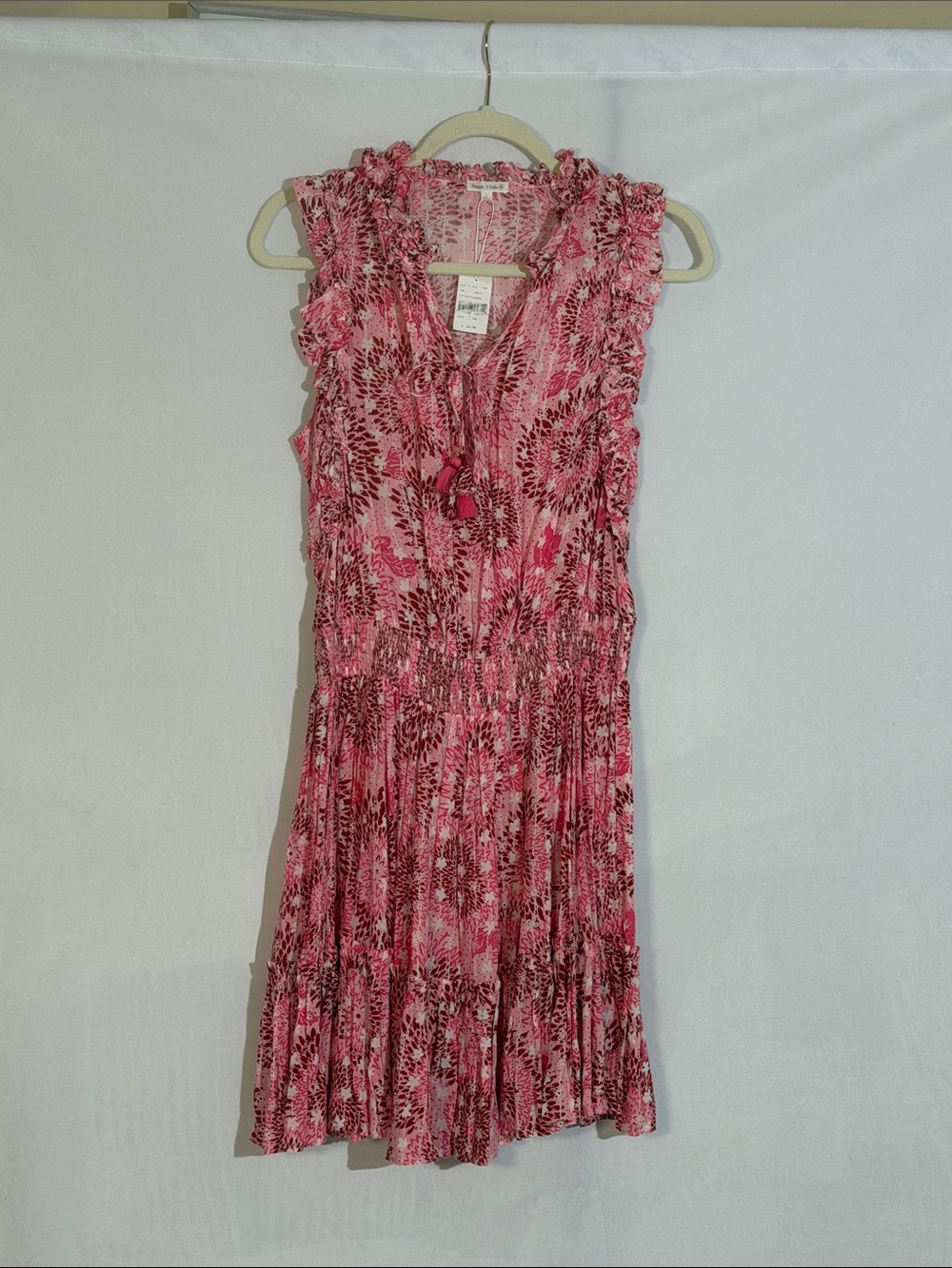 NWT Poupette St. Barth Mini Dress Size L Bloomindales Pink Floral